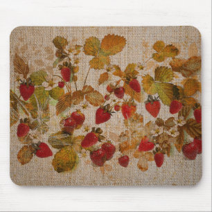 French Strawberries Cretonne Mousepad