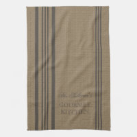 French Style Stripe Burlap Personalisiert Kitchen