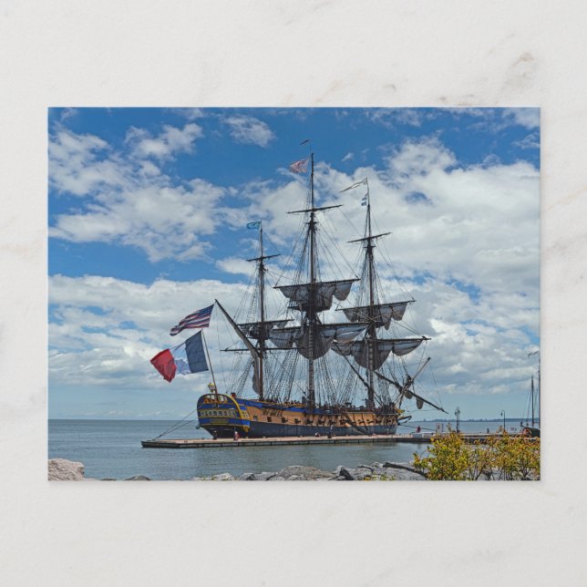 French Tallship Hermione Postkarte (Vorderseite)