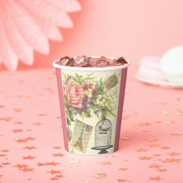 French Theme Vintag Paris Paper Cup Pappbecher (Insitu)