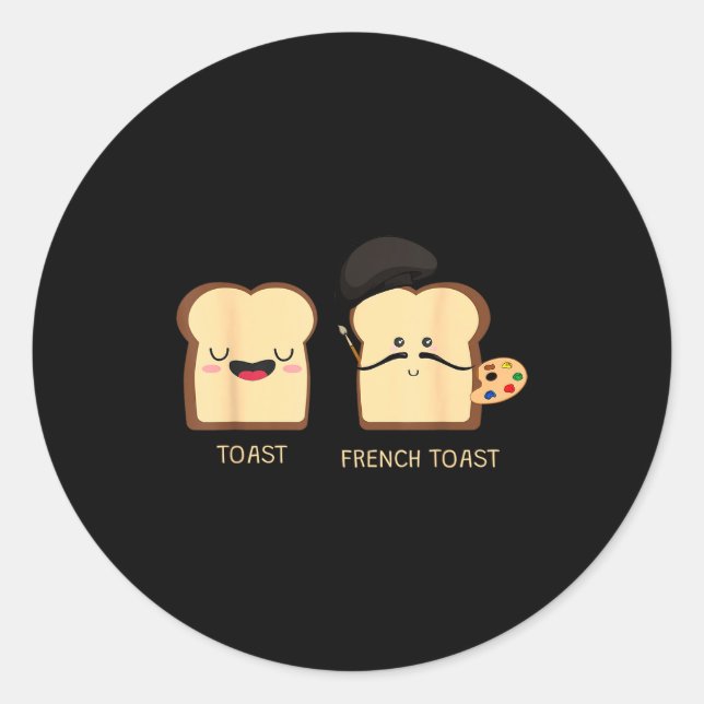 French Toast Funny Pun Novelty  Runder Aufkleber (Vorderseite)