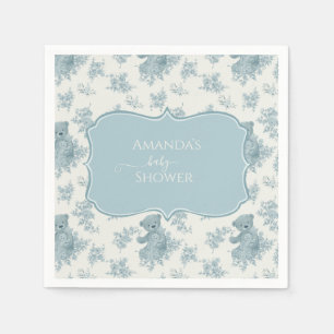 French Toile Bear und Bunny Baby Dusche Serviette
