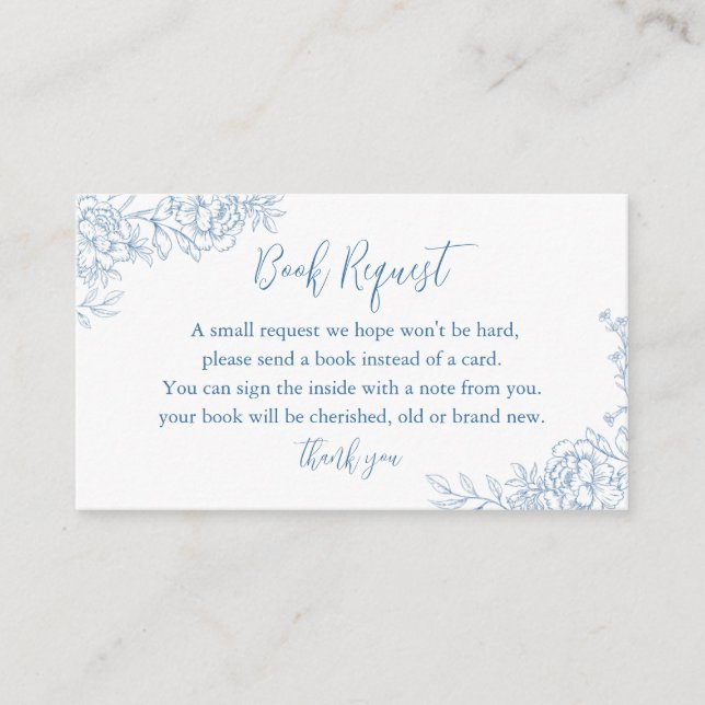 FRENCH TOILE Blue Baby Book Request Insert (Vorderseite)