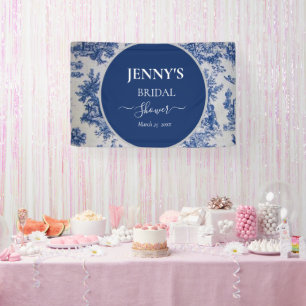 French Toile de Jouy Blue und White Brautparty Banner