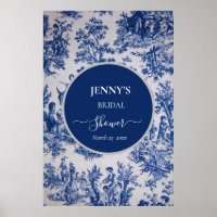 French Toile de Jouy Blue und White Brautparty