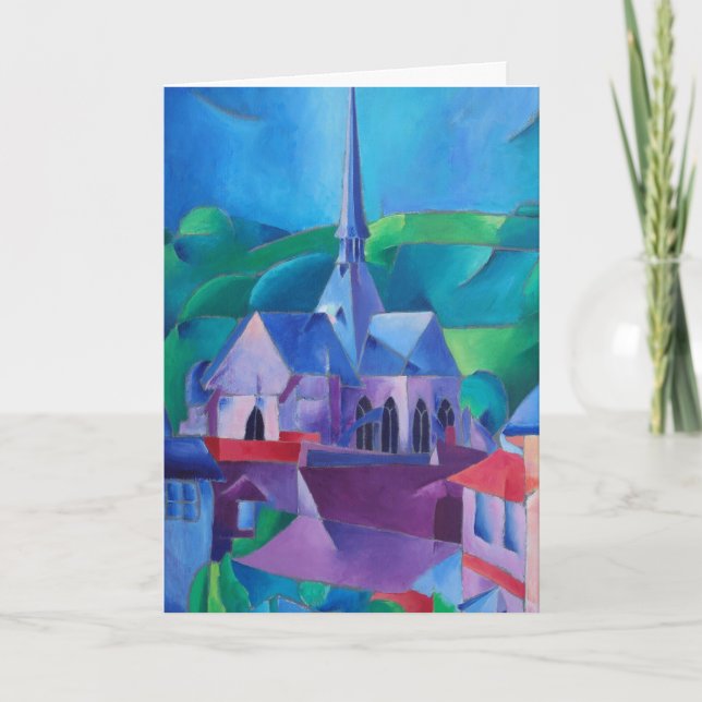 French Town with Church Painting Karte (Vorderseite)