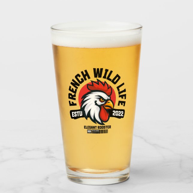 French Wild Life – Eleganter Hahn Glas (Vorne (Gefüllt))