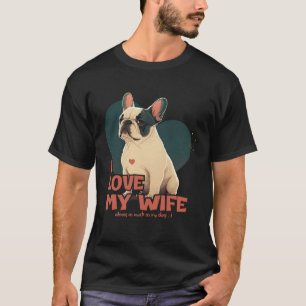Frenchbulldog mit Heartdekoration Valentinstag T-Shirt