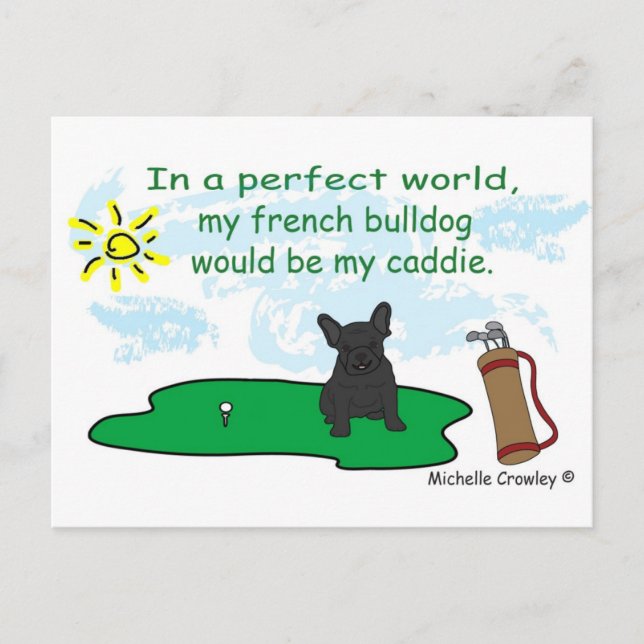FrenchBulldogBlk Postkarte (Vorderseite)
