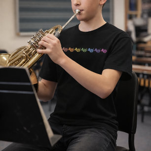 Frenchhorn-Regenbogen-Aufstellung T-Shirt