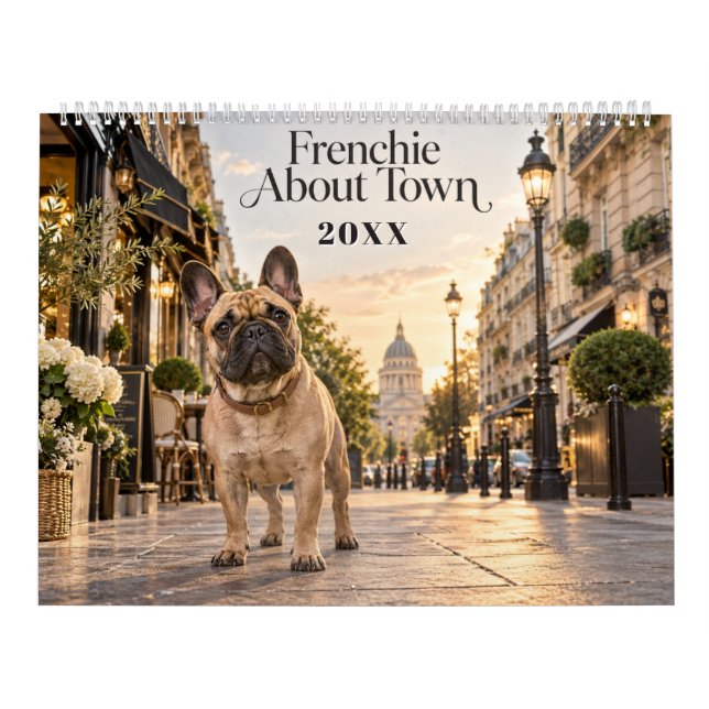 Frenchie About Town Stadtleben Kalender (Titelbild)