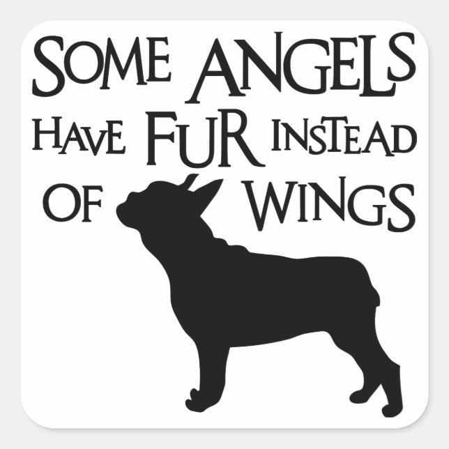 FRENCHIE ANGEL QUADRATISCHER AUFKLEBER (Vorderseite)