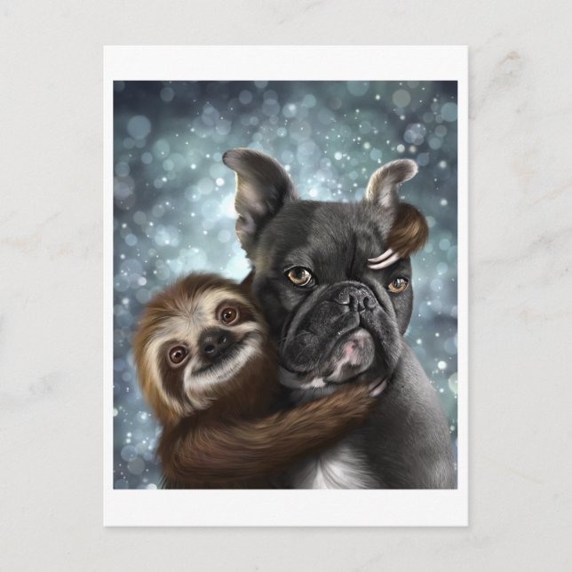 Frenchie bekommt eine Schlampe! Postkarte (Vorderseite)