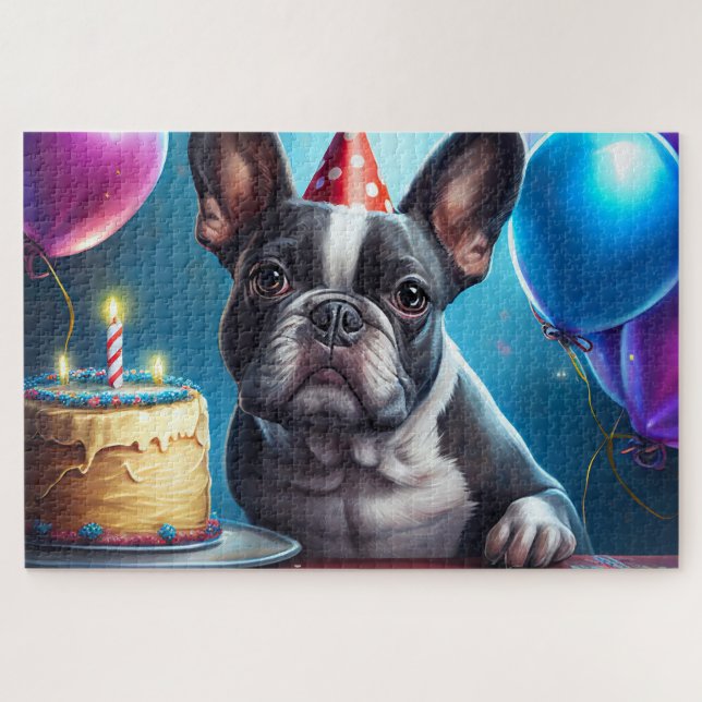 Frenchie Birthday Bash: Ein Niedlicher französisch (Horizontal)