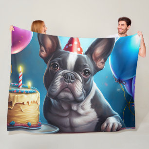Frenchie Birthday Bash: Ein Niedlicher französisch Fleecedecke