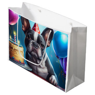 Frenchie Birthday Bash: Ein Niedlicher französisch Große Geschenktüte