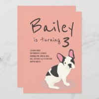 Frenchie Bulldog Chien chiot Invitation d'annivers