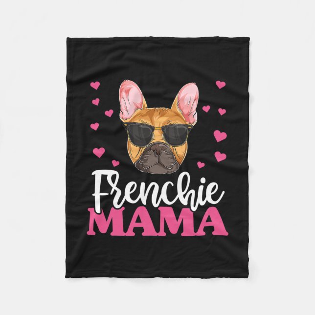 Frenchie Bulldog Mama Fleecedecke (Vorderseite)