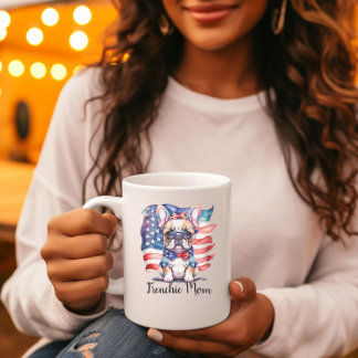 Frenchie Bulldog Mom Patriotic USA Flag Jumbo-Tasse