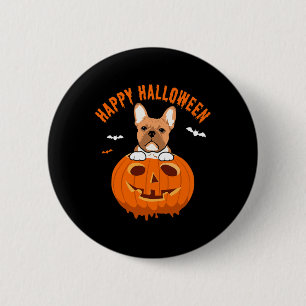 Frenchie Bulldog Pumpkin Costumes Erntedank Button