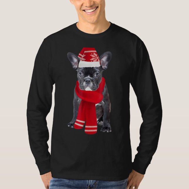 Frenchie Bully Christmas Dog Ugly Christmas Franzö T-Shirt (Vorderseite)