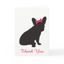 Frenchie Carte de remerciements