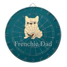 Frenchie Dad, cream French bulldog. Dartscheibe
