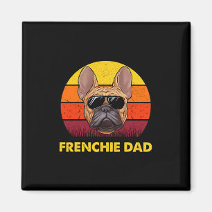Frenchie Dad Retro Sonnenuntergang Sonnenbrille Mä Magnet