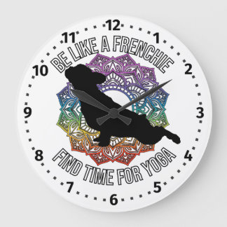 Frenchie do yoga horloge avec les chiffres