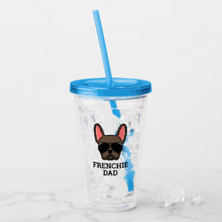 Frenchie Dog Vater Brown French Bulldog Acryltrinkbecher