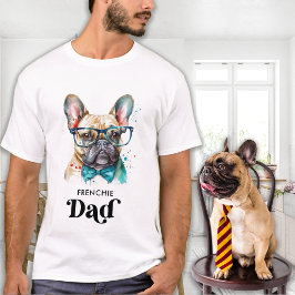 Frenchie Dog VATER Personalisiert Retro French Bul T-Shirt