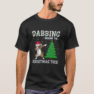 Frenchie Dog Weihnachtsmannmütze Dabbing rund um d T-Shirt