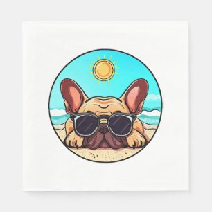 Frenchie Enjoying Beach Serviette