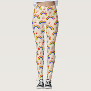 Frenchie feiert Stolz-Monat auf LGBTQ Regenbogen Leggings