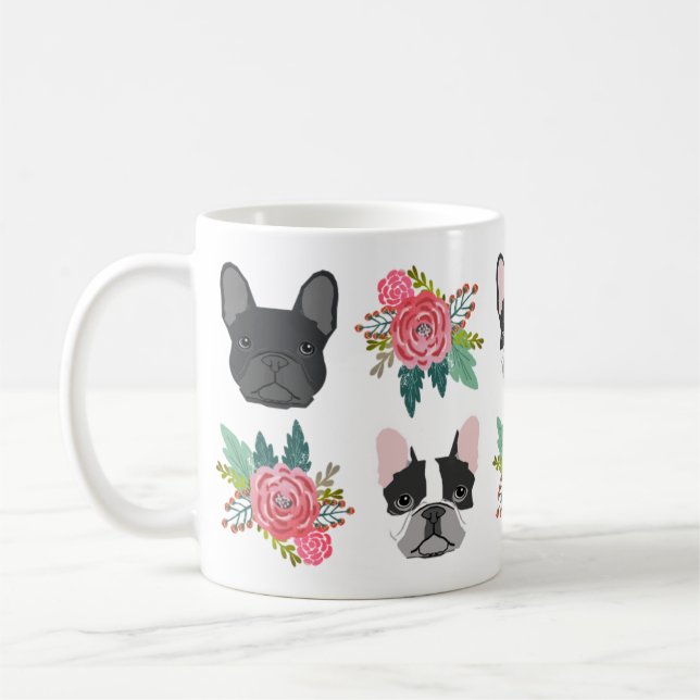 Frenchie Florals Tasse - niedliche französische Bu (Links)
