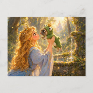 Frenchie Froschprinz Kuss Szene Postkarte