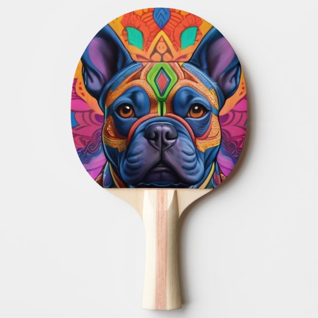 Frenchie Fun Birthday Fantasy Tischtennis Schläger (Vorderseite)