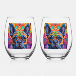 Frenchie Fun Birthday Fantasy Weinglas Ohne Stiel