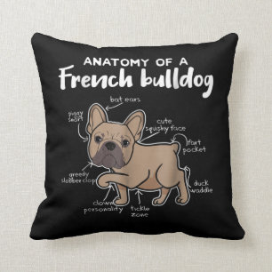 Frenchie-Geschenk  Anatomie eines französischen B Kissen