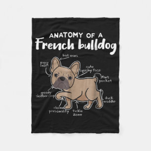 Frenchie-Geschenk Anatomie eines französischen Bu Fleecedecke
