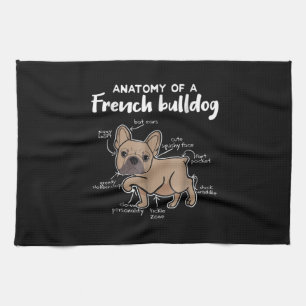 Frenchie-Geschenk  Anatomie eines französischen Bu Geschirrtuch
