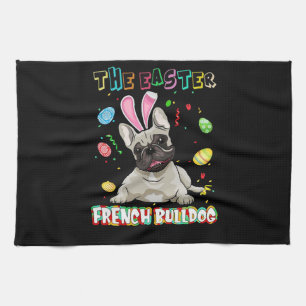 Frenchie-Geschenk  Der Osterhund Geschirrtuch
