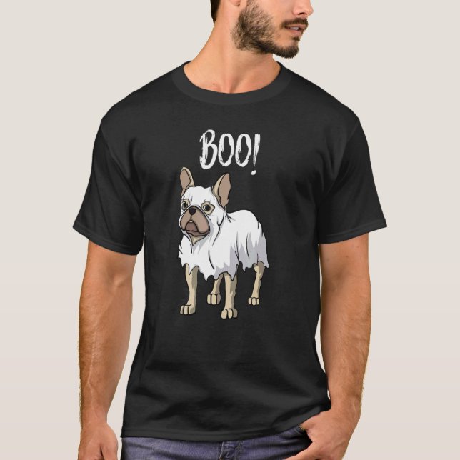 Frenchie Ghost Costume Französisch Bulldog Hallowe T-Shirt (Vorderseite)