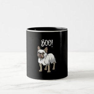 Frenchie Ghost Costume Funny Bulldog Halloween Zweifarbige Tasse