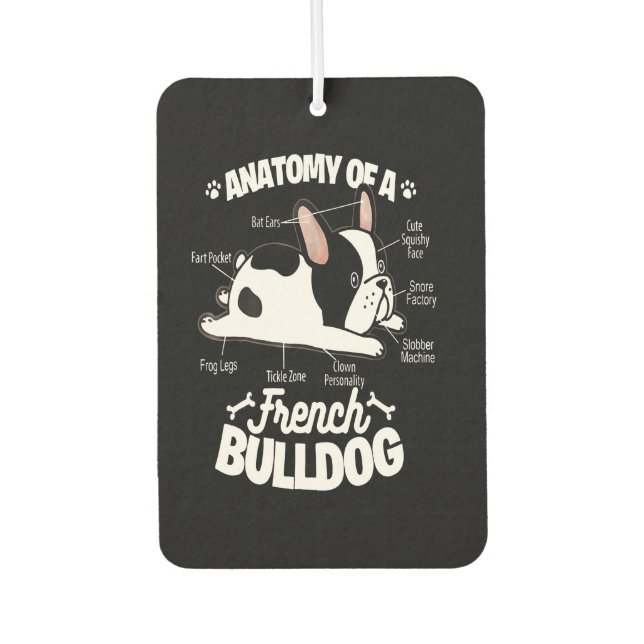 Frenchie Gift | Anatomie eines französischen Bulld Autolufterfrischer (Vorderseite)
