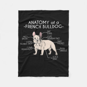 Frenchie Gift Anatomie eines französischen Bulld Fleecedecke