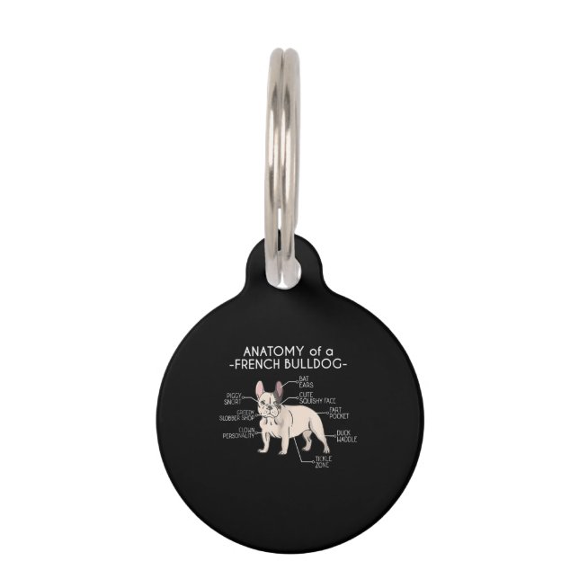 Frenchie Gift | Anatomie eines französischen Bulld Haustiermarke (Vorderseite)