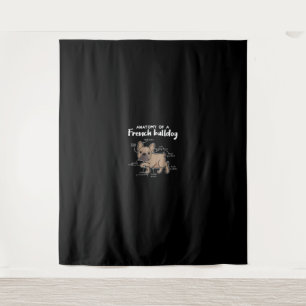 Frenchie Gift   Anatomie eines französischen Bulld Wandteppich