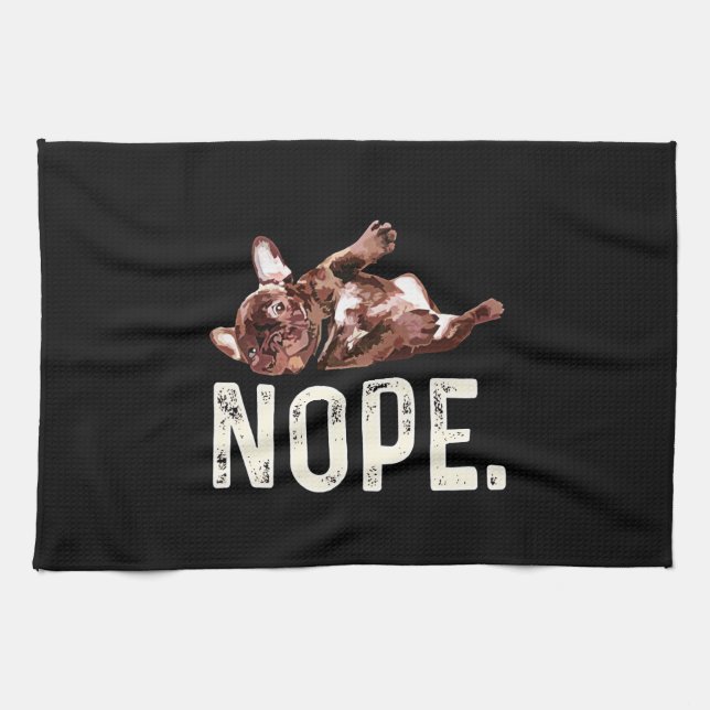 Frenchie Gift | French Bulldog Nope. Geschirrtuch (Horizontal)