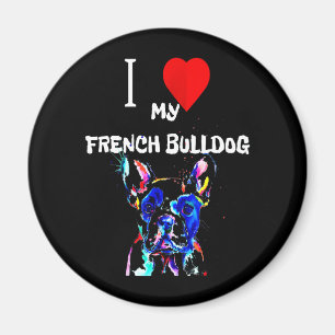 Frenchie Gift I Liebe Mein Französischer Bulldog Magnet